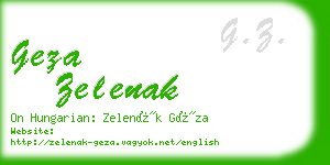 geza zelenak business card